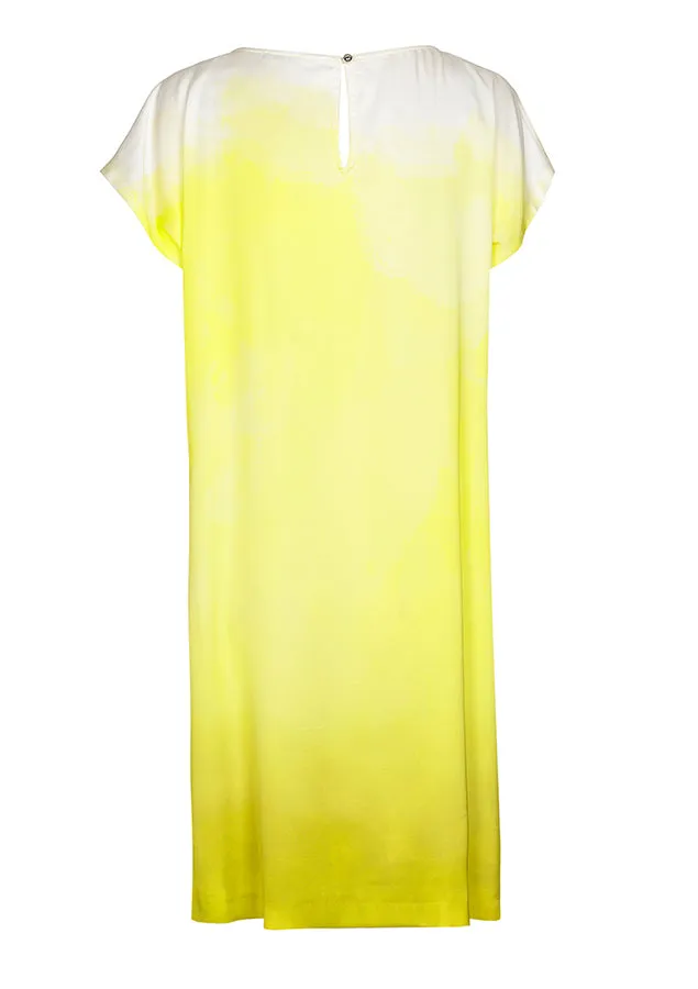 YELLOW WATERCOLOR PRINT DRESS